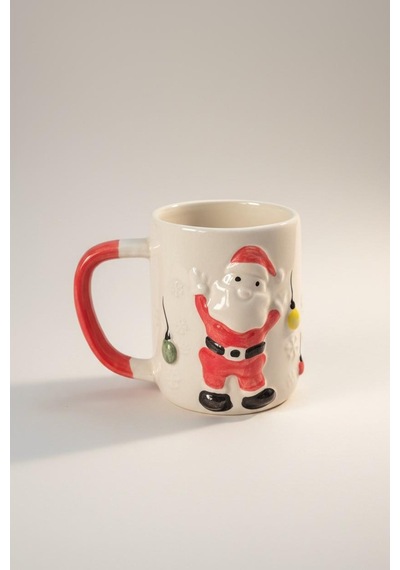 Seramik Kabartmalı Noel Baba 1no Kupa -300ml
