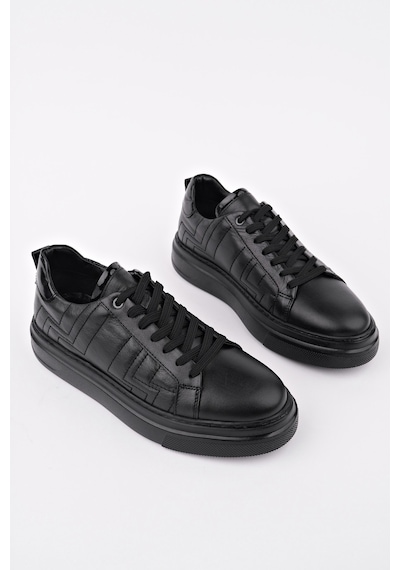 Muggo Agony Kalın Taban Bağcıklı Hakiki Deri Erkek Günlük Sneaker Spor Ayakkabı Siyah Muggo Agony Kalın Taban Bağcıklı Hakiki Deri Erkek Günlük Sneaker Spor Ayakkabı Siyah