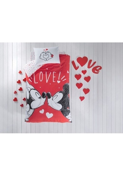Taç Disney Minnie Mickey Lovely Tek Kişilik Nevresim Takımı (545085020)