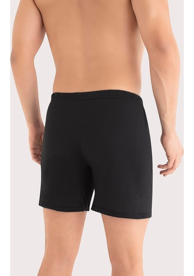 Arma Yıldız Erkek Paçalı Külot Boxer 6'lı Paket Siyah %100 Pamuk Penye Siyah