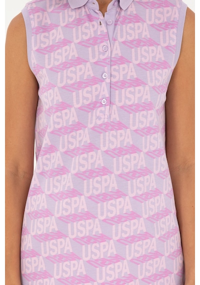 U.S. Polo Assn. Kadın Lila Kolsuz Polo Yaka Tişört 50282902-VR034