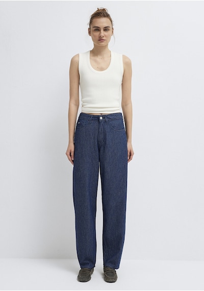 Mavi - Tiya Mavi Edition Keten Karışımlı Çizgili Jean Pantolon 1018900-a4227 Lacivert