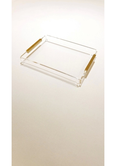 Agbtend Gold Lıne Tray -s- Dekorasyon Ve Sunum Tepsisi Şeffaf