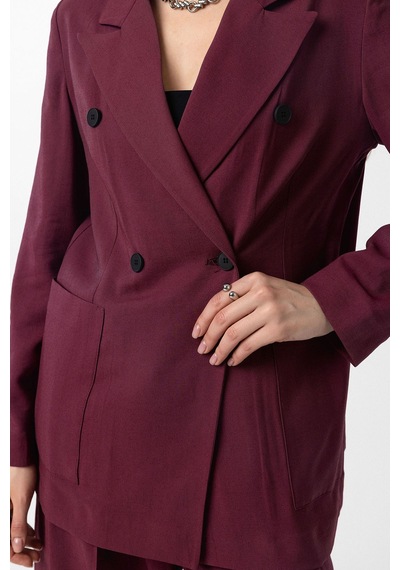 Antioch Kruvaze Kadın Blazer Ceket Bordo