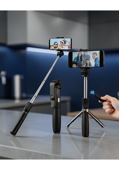 Bluetooth Uzaktan Kumanda İle Tripod Selfie Çubuğu Uuczzzselfieçubuğuuu1