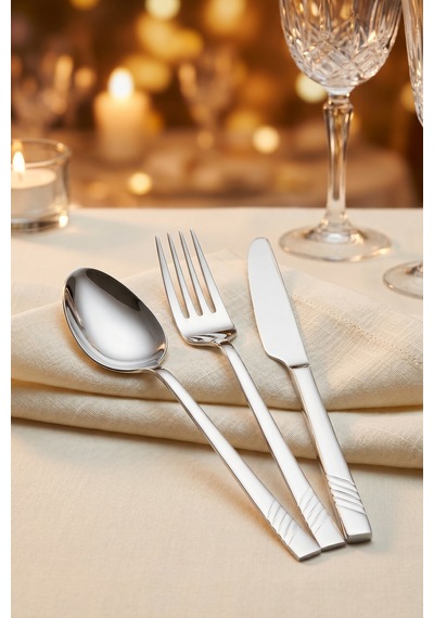 Karat Steel 18 Parça Çatal Kaşık Bıçak Takımı Silver