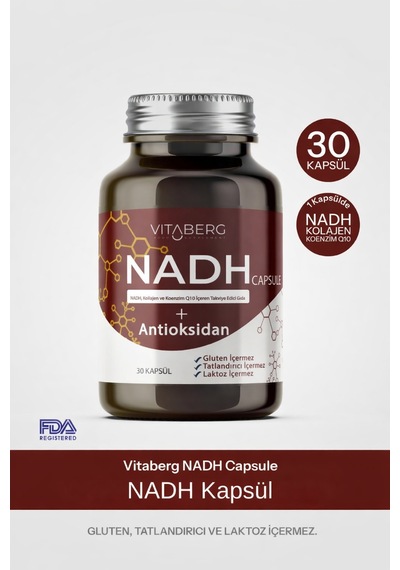 Vitaberg Nadh Antioksidan+ Pqq, Koenzim Q10, Resveratrol, Kolajen Tip Iı