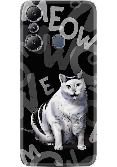 Infinix Hot 20i Kılıf Resimli Desenli Silikon Platinium Series Meowww 1846