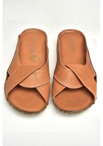 Fox Shoes U555060003 Taba Hakiki Deri Terlik Taba-hakiki Deri Taba