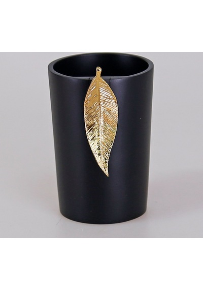 Leaf Diş Fırçalık Siyah Altın Siyah