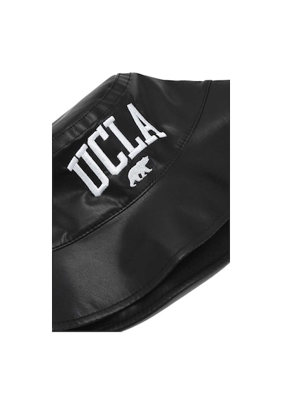 Ucla Alpha Siyah Bucket Deri Nakışlı - Kadın Şapka Siyah