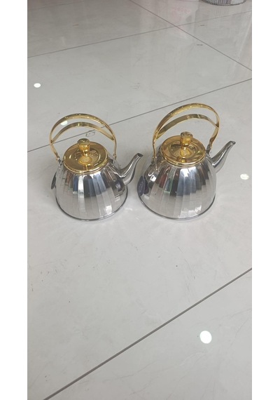 2 Litre Ve 3 Litre Gümüş Renkli Çaydanlık Takımı Paslanmaz Çelik Çaydanlık İthal Demlik Çaydanlık