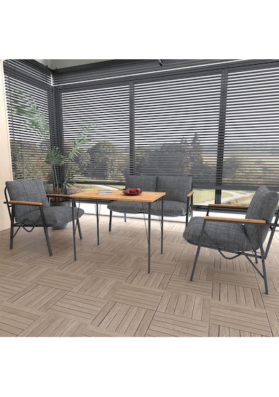 Doruk Home Balkon, Bahçe, Cafe, Metal Koltuk Takımı, Bahçe Mobilyası, Çay Seti, Oturma Grubu 2+1+1+masa Antrasit Doruk Home Balkon, Bahçe, Cafe, Metal Koltuk Takımı, Bahçe Mobilyası, Çay Seti, Oturma Grubu 2+1+1+masa Antrasit