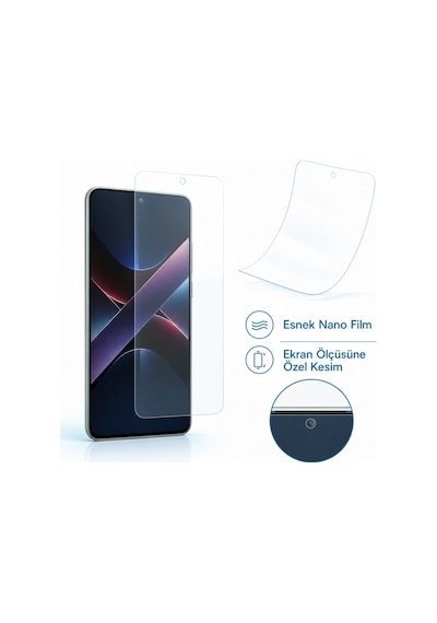Poco X7 Pro Ekran Koruyucu Nano Şeffaf Esnek 9h Sertlik