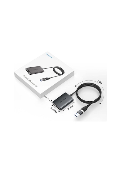 Lemorele Hd10, 2 İn 1 Usb Ve Type-c Girişli, Çift Hdmı 1080p 60hz Görüntü Aktarıcı Çoklayıcı Çoğaltıcı Hub
