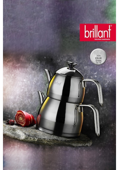 Brillant Mizar Mini Boy Inox Kulp Çelik Çaydanlık Çelik