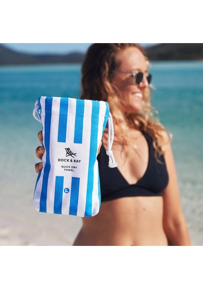 Dock And Bay Plaj Havlusu Cabana Xl Bondi Blue Mavi - Beyaz