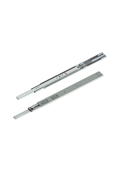 En 43 Mm Frenli Teleskopik Bilyalı Çekmece Rayı Kaplamalı - 50 Cm 5 Takım Metalik