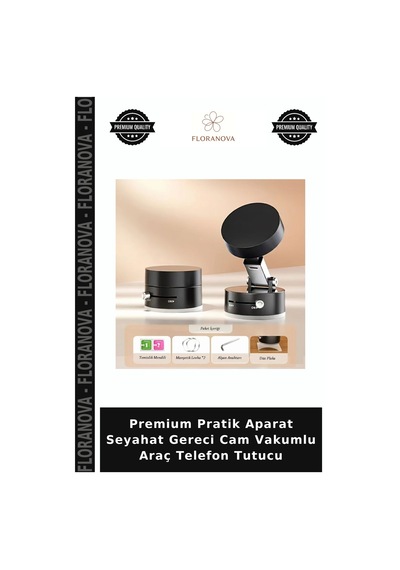 Premium Pratik Aparat Seyahat Gereci Cam Vakumlu Araç Telefon Tutucu