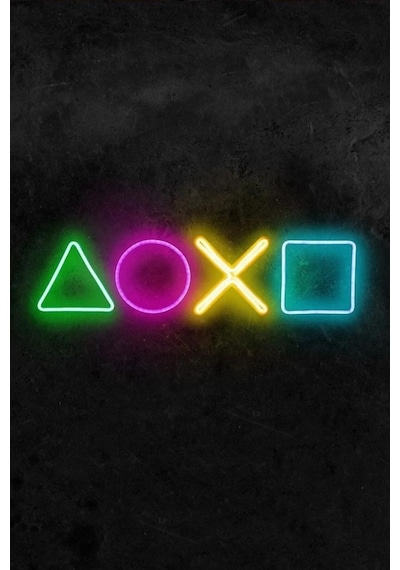 Play Station - Led Dekoratif Duvar Aydınlatması Neon Duvar Yazısı Sihirli Led Mesajlar