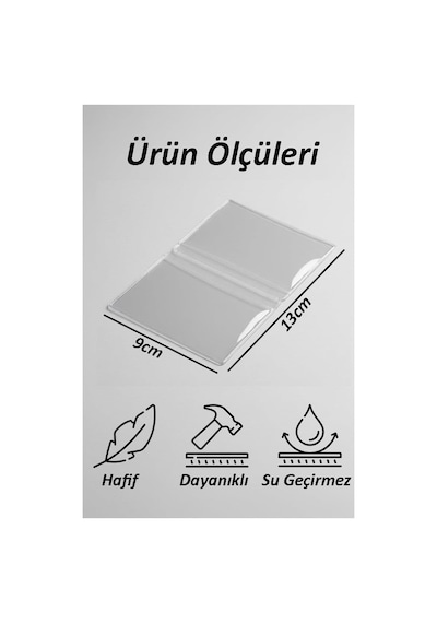 Çift Kanatlı Ehliyet Ve Kimlik Kabı 1 Adet Şeffaf İnce Kredi Kartı Kabı Ehliyet Kimlik Kılıfı K