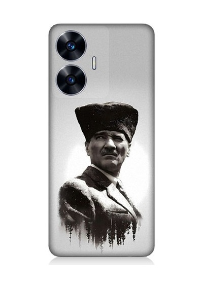 Realme C55 Uyumlu Mustafa Kemal Atatürk Desenli Silikon Kılıf