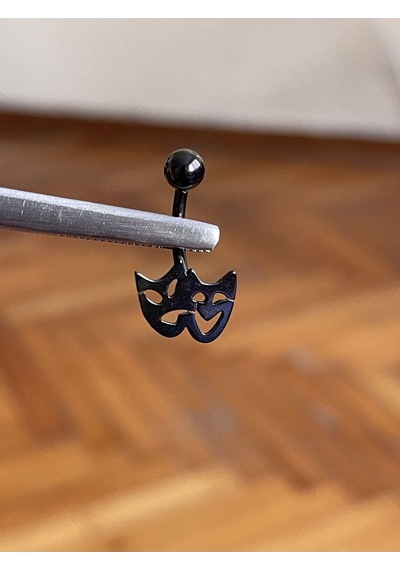 Cerrahi Çelik Piercing Tiyatro Maskesi Piercing Maske Şık Göbek Piercingi Pembe