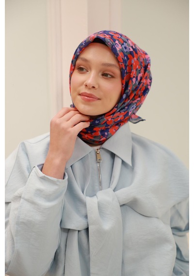 Silk Home Soft Eşarp 73081-21 Lacivert, Pembe, Turuncu, Yeşil Grilacivert, Pembe