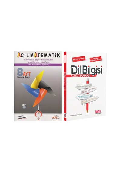 Acil Ayt Matematik 8 Li Deneme Ve Akm Dil Bilgisi Soru Bankası Seti 2 Kitap