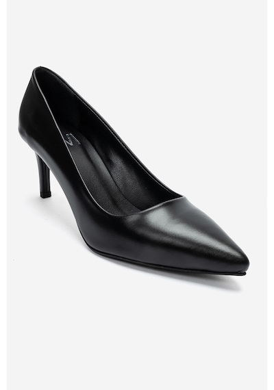 Luvi Shoes Clyde Siyah Cilt Hakiki Deri Kadın Topuklu Ayakkabı