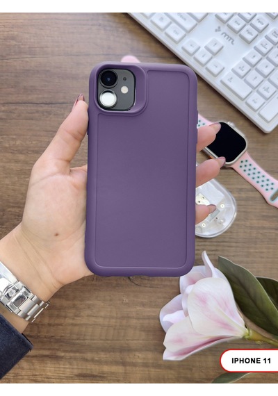 Apple iPhone 11 Uyumlu Kamera Korumalı Darbeye Dayanıklı Renk Atmayan Keep Silikon Kılıf Eflatun