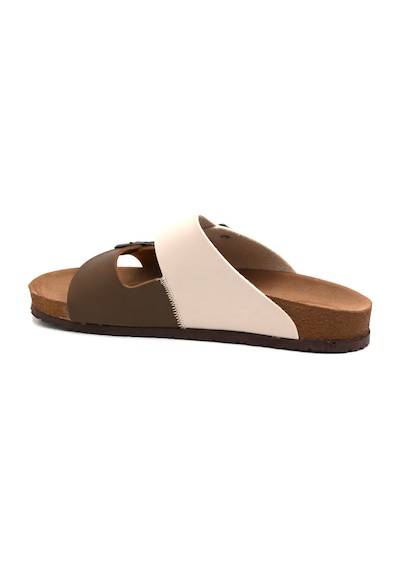 Fly Soft S903 Poli Hafif Taban Çift Toka Erkek Terlik Bej Kahve Bej Kahve