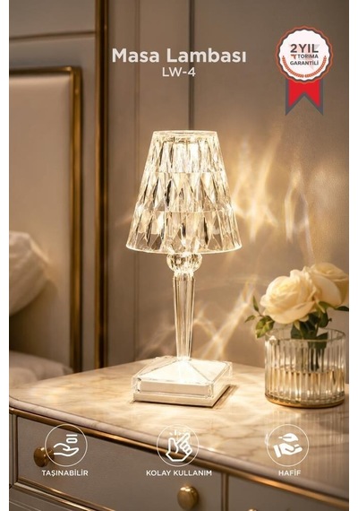 Premium Parti Süsleme Ev Dekorasyonu Balkon Işığı Abajur Kristal Elmas Masa Lambası Lw4