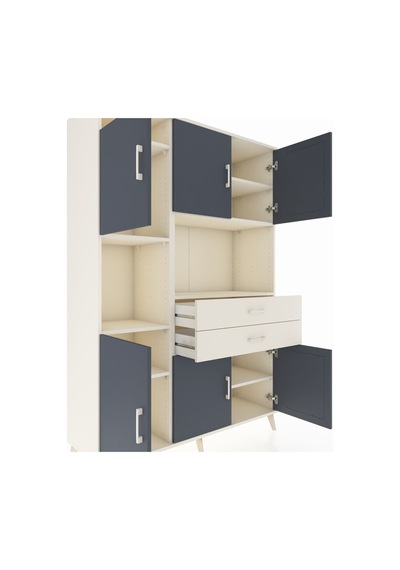 Hyperion Dolap 8 Raflı 2 Çekmeceli 6 Kapaklı 132x44x195 Aytaşı-antrasit/aytaşı Antrasıt/aytası Hyperion Dolap 8 Raflı 2 Çekmeceli 6 Kapaklı 132x44x195 Aytaşı-antrasit/aytaşı Antrasıt/aytası