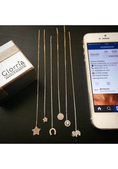 Glorria Altın Sallantı Yıldız Küpe N11.11132