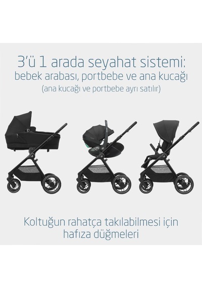 Maxi-Cosi Oxford Çift Yönlü Seyahat Sistem Olabilen Bebek Arabası Twillic Black