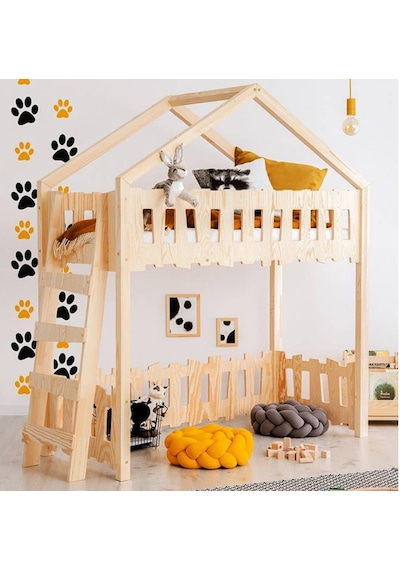 Markaawm Markaawm Montessori Ranza Çocuk Karyola Oyun Evi Yatak Giraffe Akçaağaç