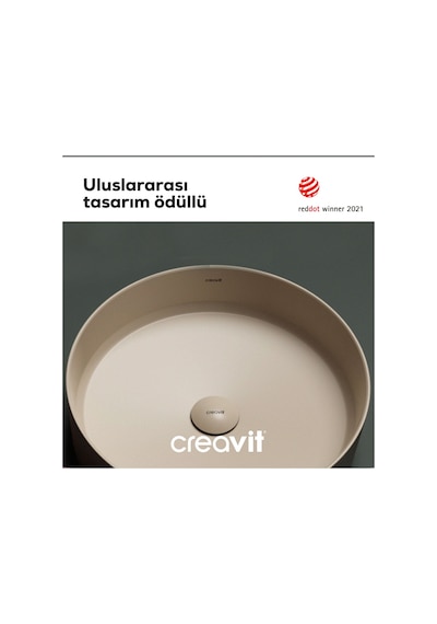 Creavit Loop Yuvarlak Çanak Lavabo Ø45 Cm Mat Cappuccino Lp145-00cm00e-00