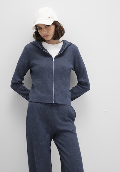 Mavi - Fermuarlı Dokulu Lacivert Sweatshirt 1613383-32184 Lacivert Mavi - Fermuarlı Dokulu Lacivert Sweatshirt 1613383-32184 Lacivert