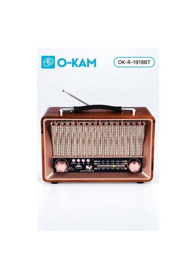 O-kam Ok-1918bt Bluetooth Şarjlı Retro Radyo Fm/am/sw Usb/tf