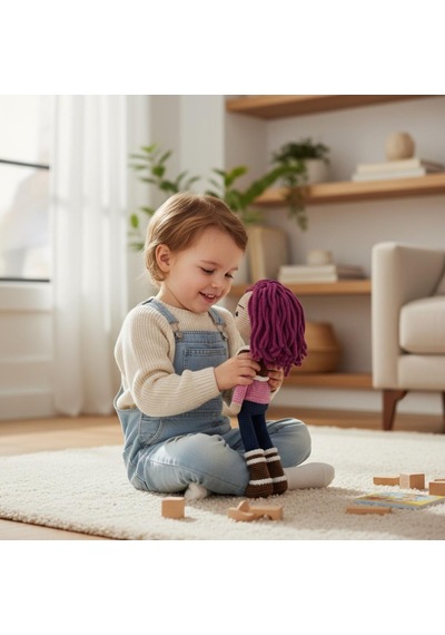 Amigurumi Oyuncak Bebek Çocuklar İçin Oyun Arkadaşı Çok Renkli