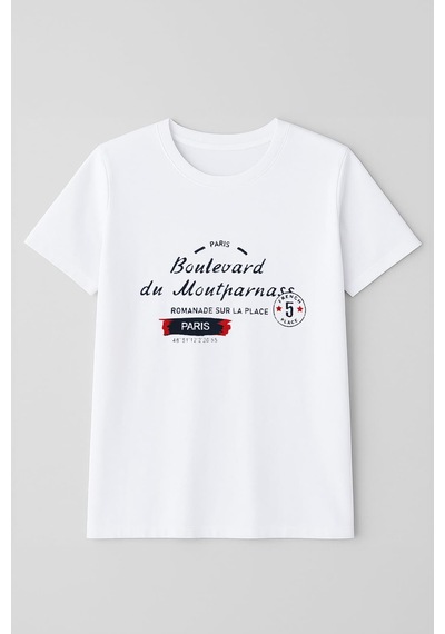 Markapia Erkek Bisiklet Yaka Baskılı Siyah T-shirt Çok Renkli S