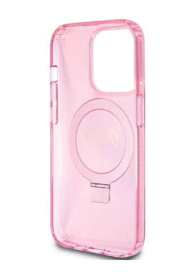 Apple Uyumlu iPhone 15 Pro Kılıf Guess Lisanslı Magsafe Özellikli Simli Ring Standlı