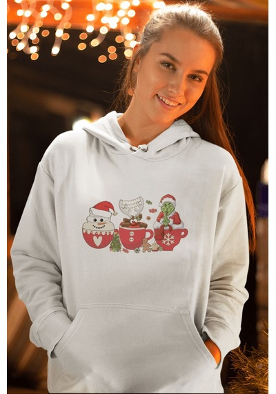 Grinch Yeni Yıl Kapşonlu Sweatshirt 001
