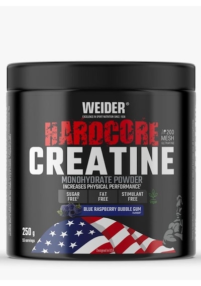 Weider Hardcore Creatine Monohydrate Powder 250g - Blue Rasperry Bubble Gum Aromalı