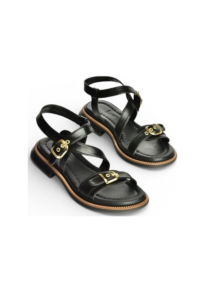 Fox Shoes Y996062509 Siyah Toka Detaylı Kadın Sandalet