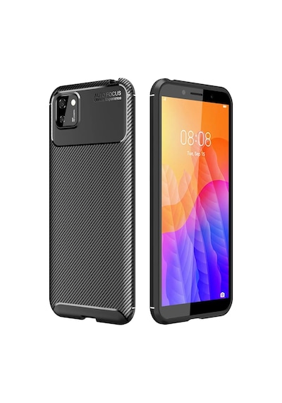 Newface Huawei Y5p Kılıf Auto Focus Karbon Kapak - Siyah