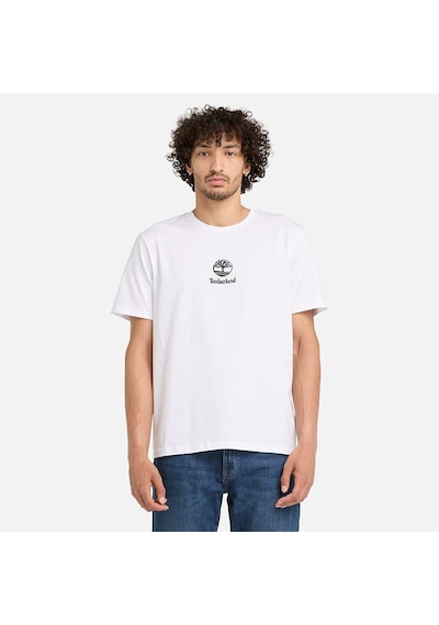 Timberland Print Stack Logo Short Sleeve Tee Erkek Tişört Tb0a6wwt1001 Beyaz