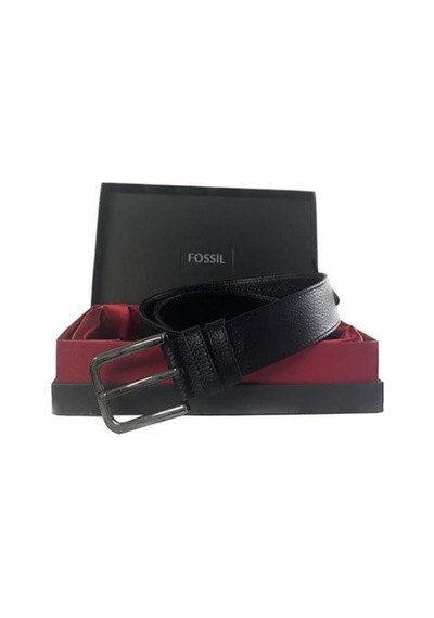 Fossil Siyah Hakiki Deri Spor Erkek Kemeri 4cm-105 Siyah