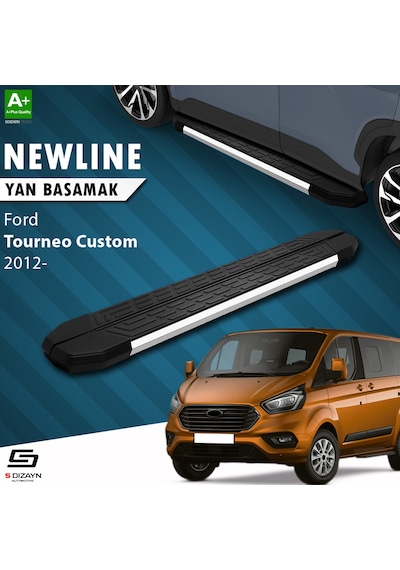 S-dizayn Ford Tourneo Custom Uzun Şase Newline Krom Yan Basamak 2